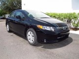 2012 Crystal Black Pearl Honda Civic LX Sedan #68771725