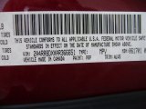 2010 Town & Country Color Code for Deep Cherry Red Crystal Pearl - Color Code: PRP