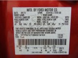 2011 F150 Color Code for Red Candy Metallic - Color Code: RZ