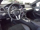 2013 Mercedes-Benz C 250 Coupe Black/Red Stitch w/DINAMICA Inserts Interior