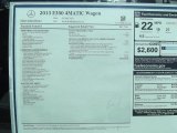 2013 Mercedes-Benz E 350 4Matic Wagon Window Sticker