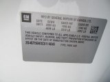 2012 Buick Regal  Info Tag