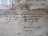 1970 Chevelle Color Code for Champagne Gold - Color Code: Build Sheet
