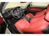 2010 BMW 1 Series 128i Coupe Coral Red Boston Leather Interior