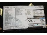 2013 Audi TT RS quattro Coupe Window Sticker