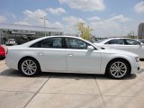 Glacier White Metallic Audi A8 in 2013