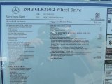 2013 Mercedes-Benz GLK 350 Window Sticker