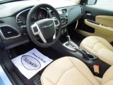 2013 Chrysler 200 Limited Sedan Black/Light Frost Beige Interior