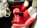 2012 Fiat 500 Lounge Pelle Rossa/Avorio (Red/Ivory) Interior