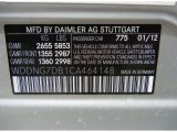 2012 S Color Code for Iridium Silver Metallic - Color Code: 775