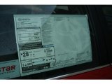 2012 Toyota Camry SE Window Sticker