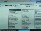 2013 Chevrolet Silverado 3500HD WT Regular Cab 4x4 Window Sticker