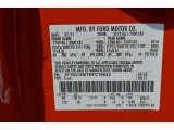 2011 F150 Color Code for Molten Orange Tri Coat - Color Code: UY