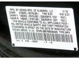 2008 Odyssey Color Code for Nighthawk Black Pearl - Color Code: B92P