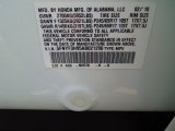 2010 Pilot Color Code for Taffeta White - Color Code: NH578