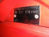 1979 Corvette Color Code for Red - Color Code: 72