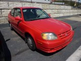 Retro Red Hyundai Accent in 2003