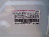2010 Mitsubishi Lancer Sportback GTS Info Tag