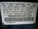 2005 Acura TL 3.2 Info Tag