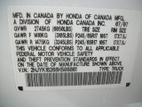 2008 Honda Ridgeline RT Info Tag