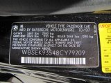 2008 BMW M6 Convertible Info Tag