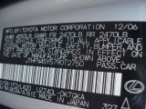 2007 SC Color Code for Mercury Metallic - Color Code: 1F2