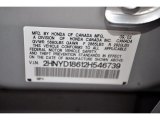 2002 Acura MDX Touring Info Tag