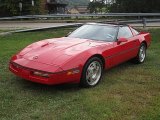 1990 Bright Red Chevrolet Corvette Coupe #69949583