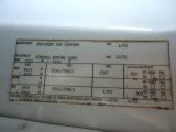 2002 Chevrolet Express 1500 Passenger Conversion Van Info Tag