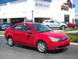 2008 Vermillion Red Ford Focus SES Sedan #6962356