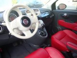 2012 Fiat 500 c cabrio Lounge Pelle Rossa/Avorio (Red/Ivory) Interior