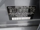 2012 Azera Color Code for Smoke Gray Metallic - Color Code: YDG