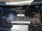 1980 MG MGB Mark III Info Tag