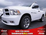 2012 Bright White Dodge Ram 1500 Express Regular Cab #70352491