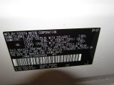 2008 RAV4 Color Code for Blizzard Pearl White - Color Code: 070