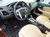2013 Chrysler 200 Touring Sedan Black/Light Frost Beige Interior