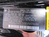 2011 BMW 1 Series 135i Convertible Info Tag
