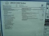 2013 Mercedes-Benz C 250 Sport Window Sticker