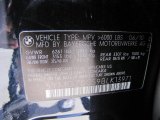 2011 BMW X6 M M xDrive Info Tag