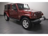 2009 Red Rock Crystal Pearl Jeep Wrangler Unlimited Sahara 4x4 #70687688