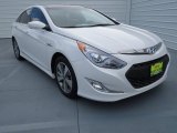 2012 Porcelain White Pearl Hyundai Sonata Hybrid #70687472