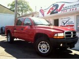 2004 Flame Red Dodge Dakota SXT Quad Cab 4x4 #70893843