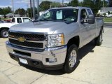 2011 Sheer Silver Metallic Chevrolet Silverado 2500HD LTZ Extended Cab 4x4 #70918843