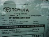 2013 Toyota Corolla L Window Sticker
