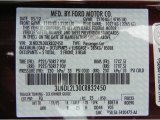 2012 MKZ Color Code for Bordeaux Reserve Metallic - Color Code: FQ