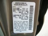 2001 Infiniti QX4  Info Tag