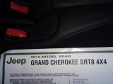2013 Jeep Grand Cherokee SRT8 4x4 Window Sticker