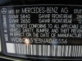 1992 Mercedes-Benz S Class 500 SEL Sedan Info Tag