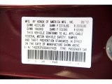 2013 Accord Color Code for Basque Red Pearl II - Color Code: R548P