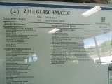 2013 Mercedes-Benz GL 450 4Matic Window Sticker